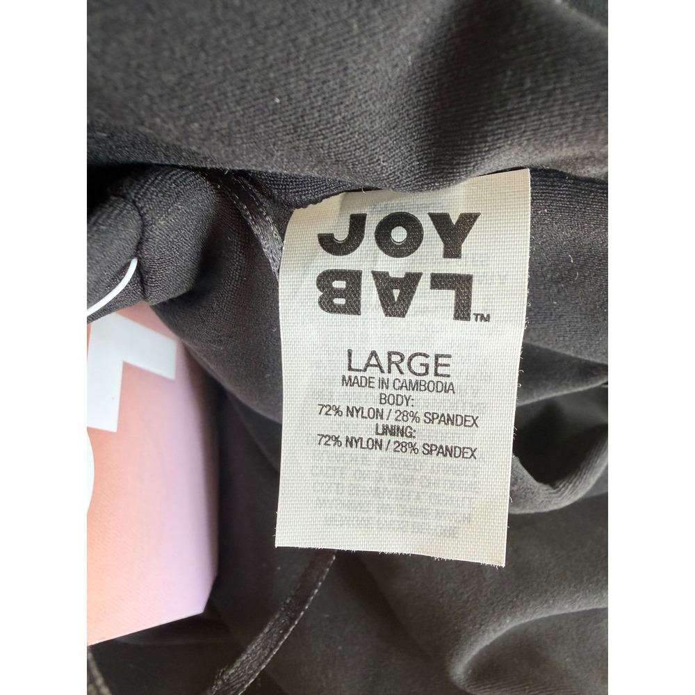 JoyLab Women Black Onyx Ruched Tube Top Strapless Cropped Tank Large NWT - Picture 6 of 6